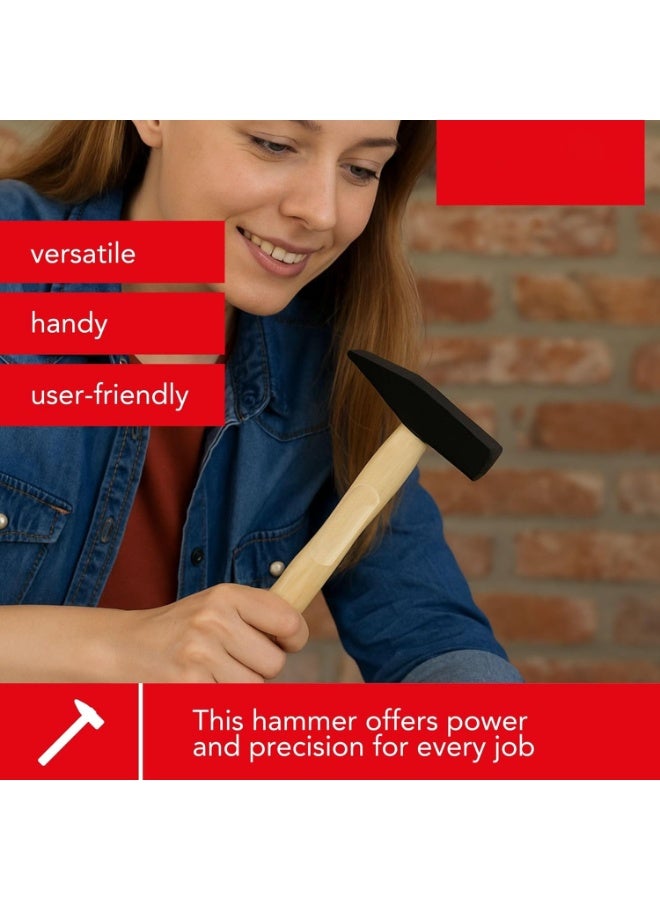 Professional Machinist Hammer with Ergonomic Wooden Handle - 1000g (1kg) High-Quality Steel for Carpentry, Construction, and DIY Tasks - Image 3